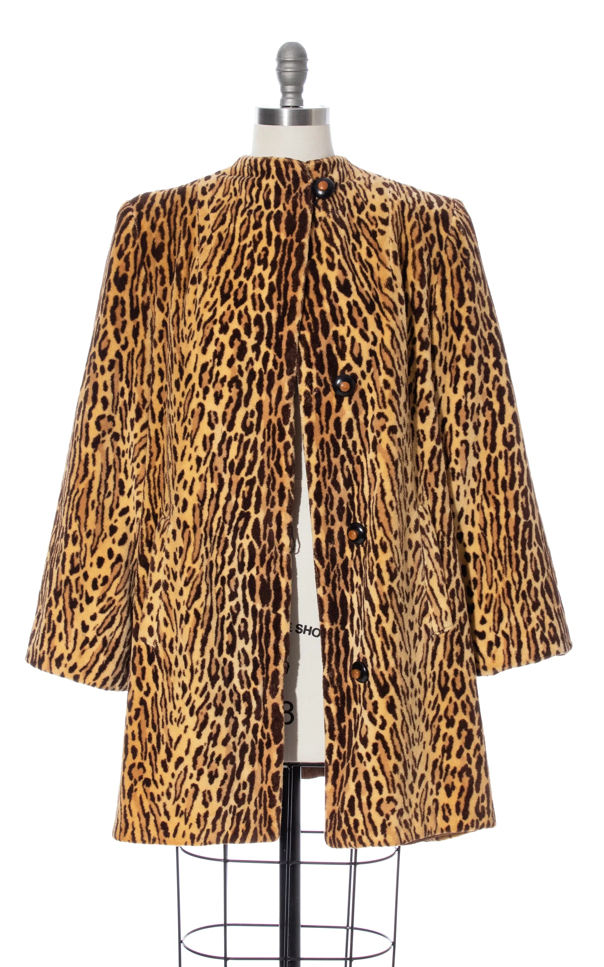1940s Leopard Print Faux Fur Coat | medium/large