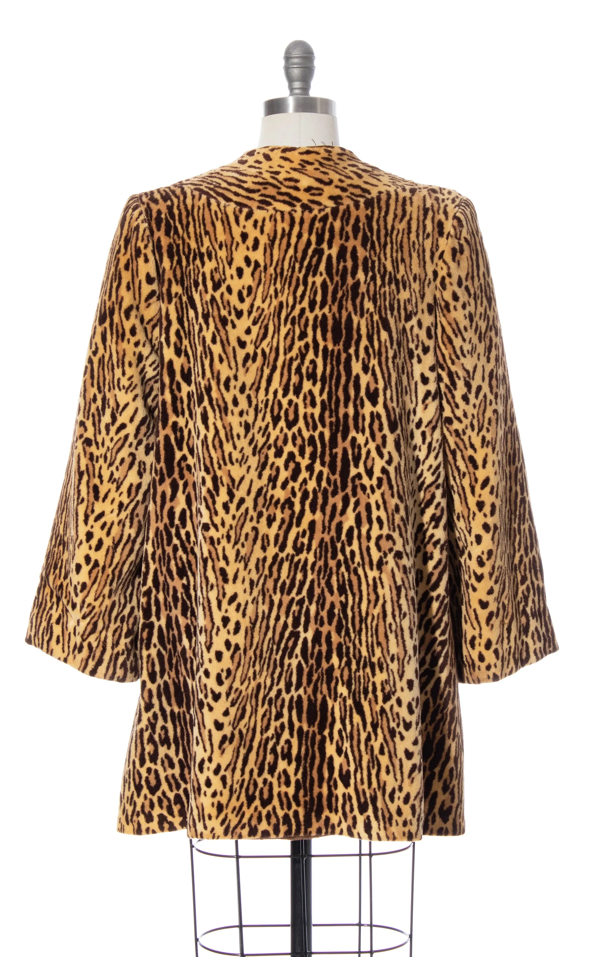 1940s Leopard Print Faux Fur Coat | medium/large