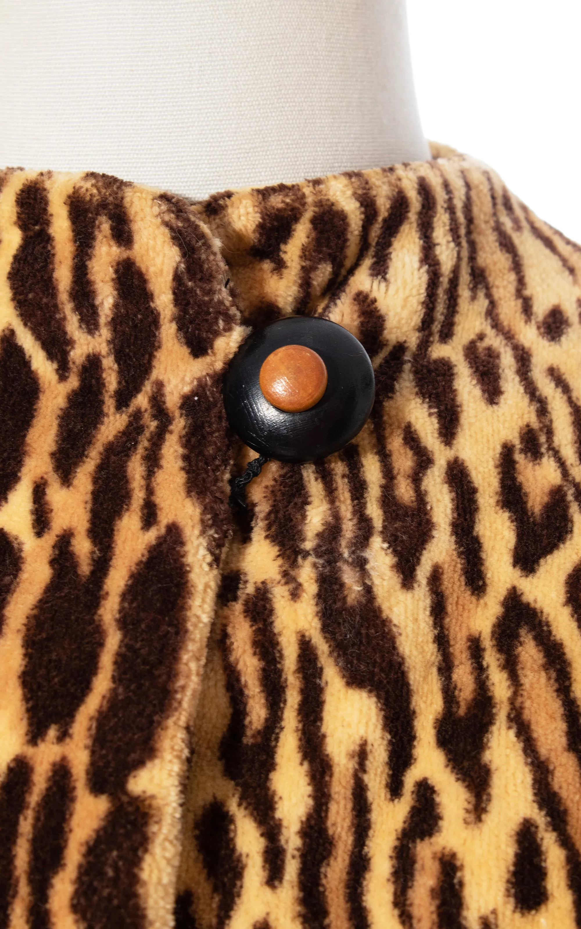 1940s Leopard Print Faux Fur Coat | medium/large