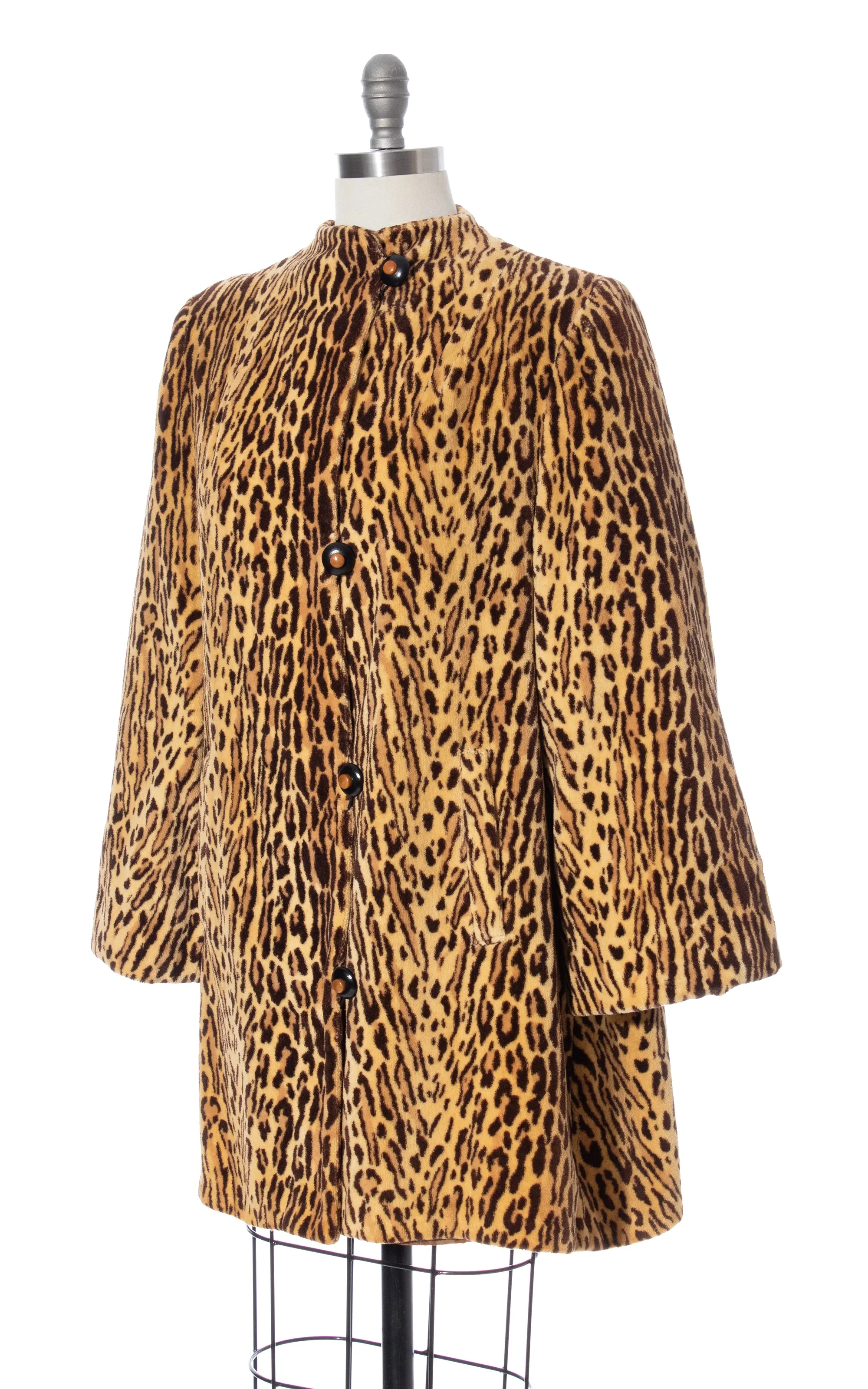 1940s Leopard Print Faux Fur Coat | medium/large
