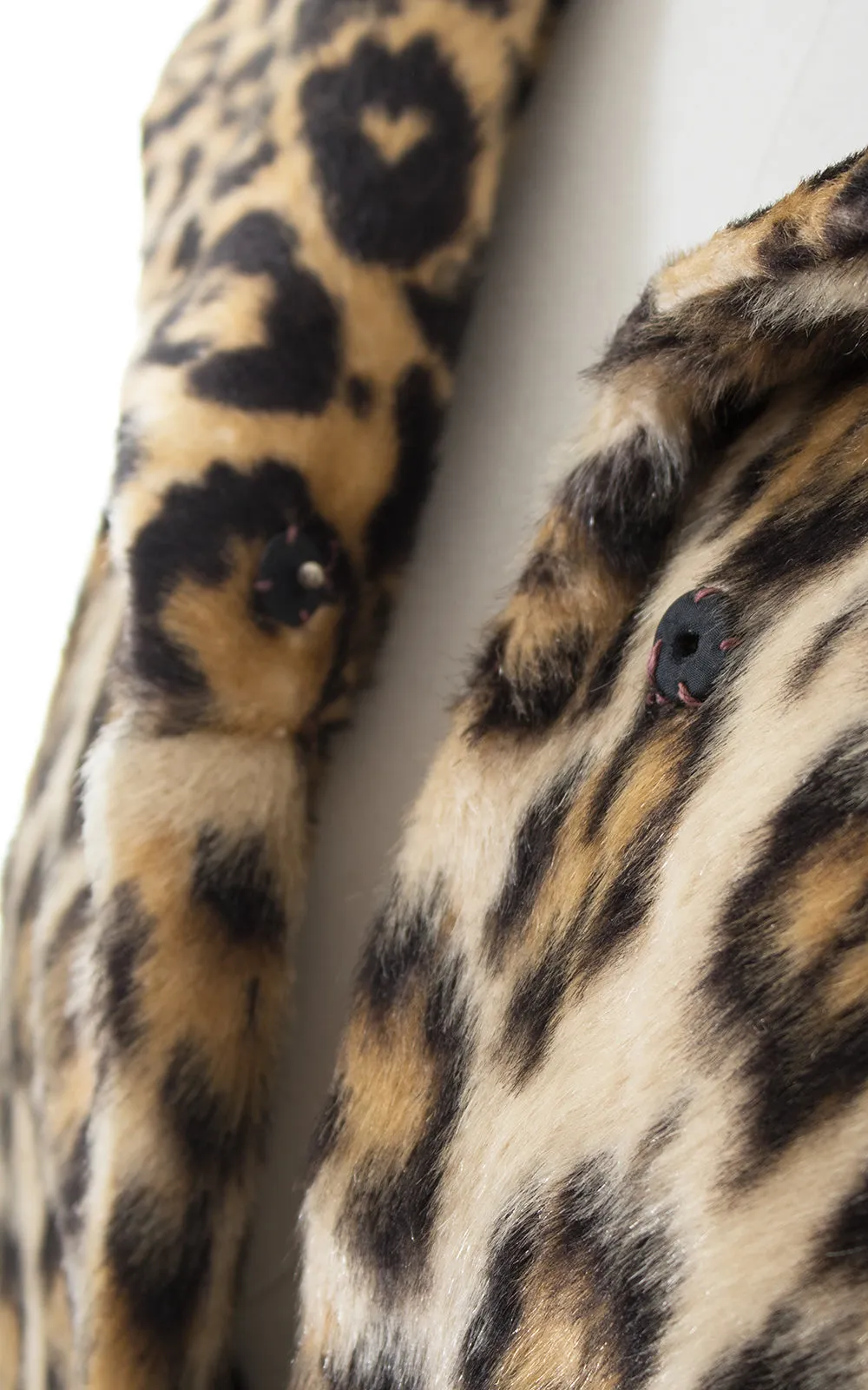 1950s Leopard Print Faux Fur Swing Coat | large