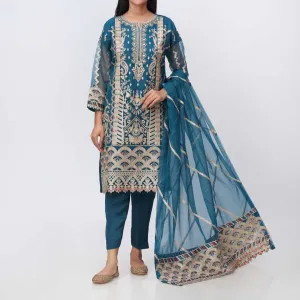 3PC- Embellished Organza Suit PF3036