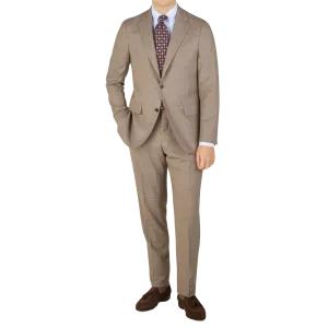 Beige Grey Wool Flannel K Suit