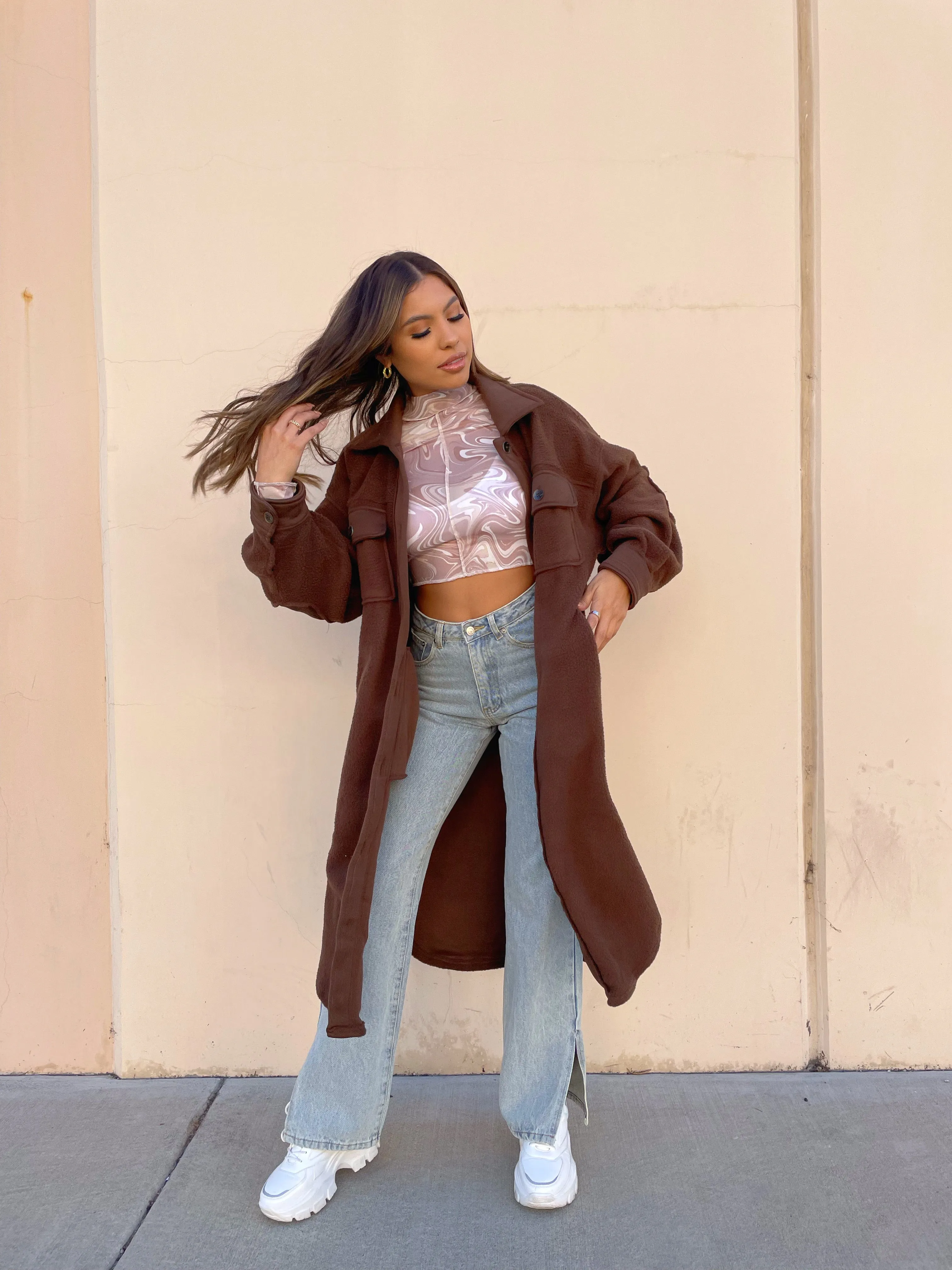 dulce teddy coat (MOCHA)