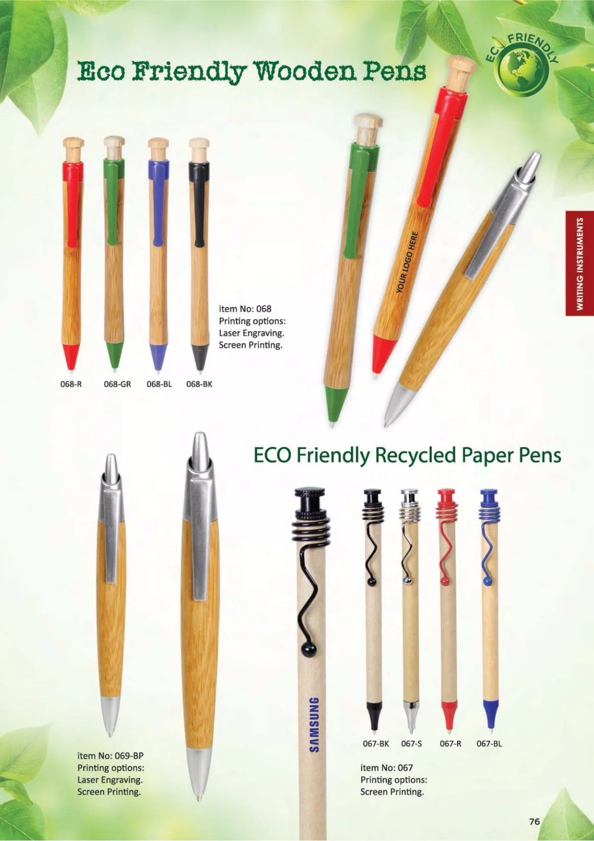 ECO FRIENDLY WOODEN PENS