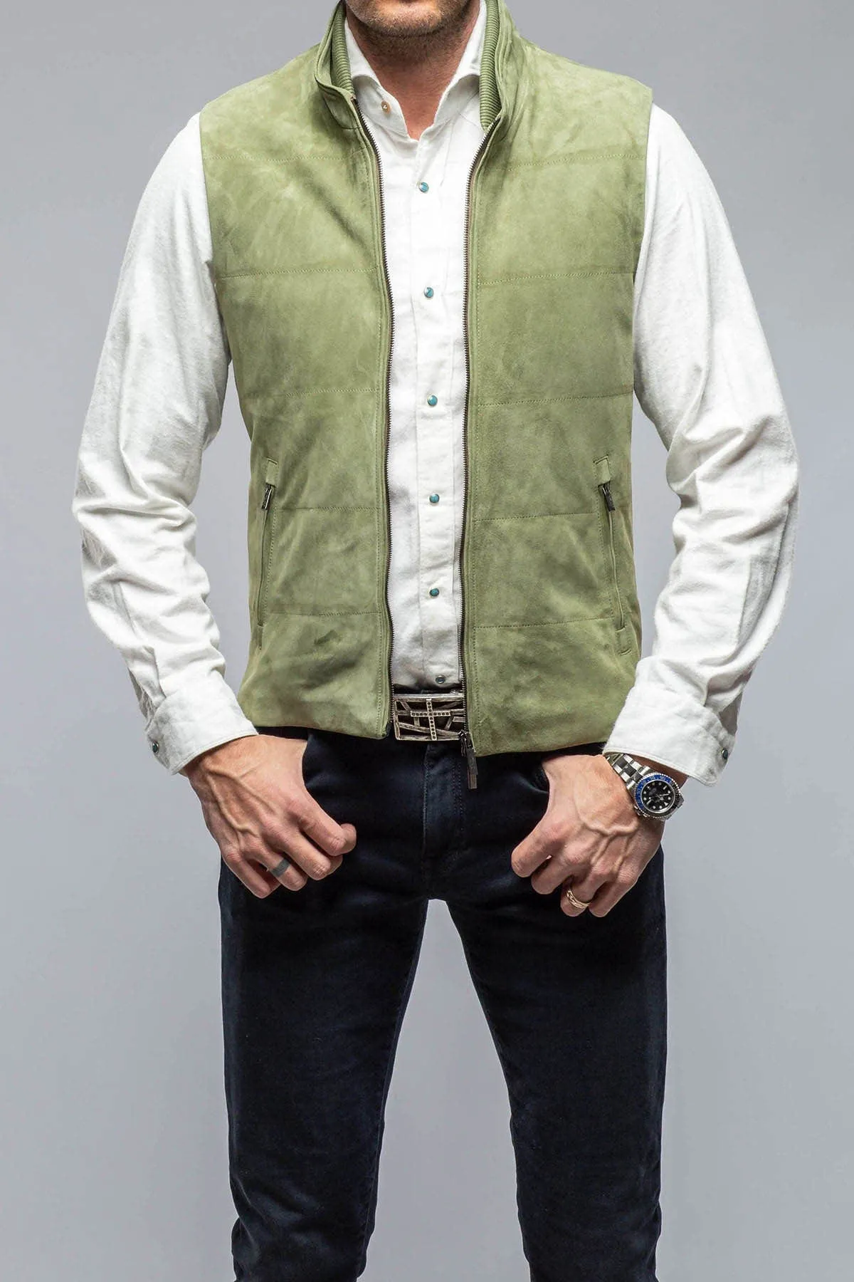 Huracan Suede Vest in Green