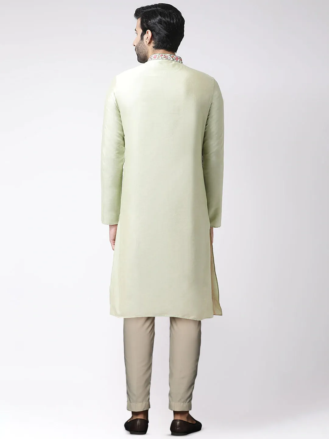 Men's Green Kurta Trousers Set
