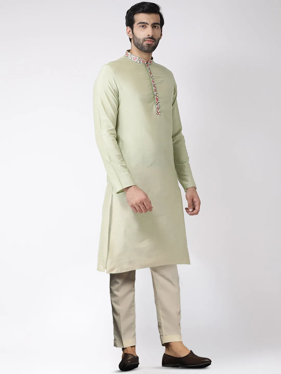Men's Green Kurta Trousers Set