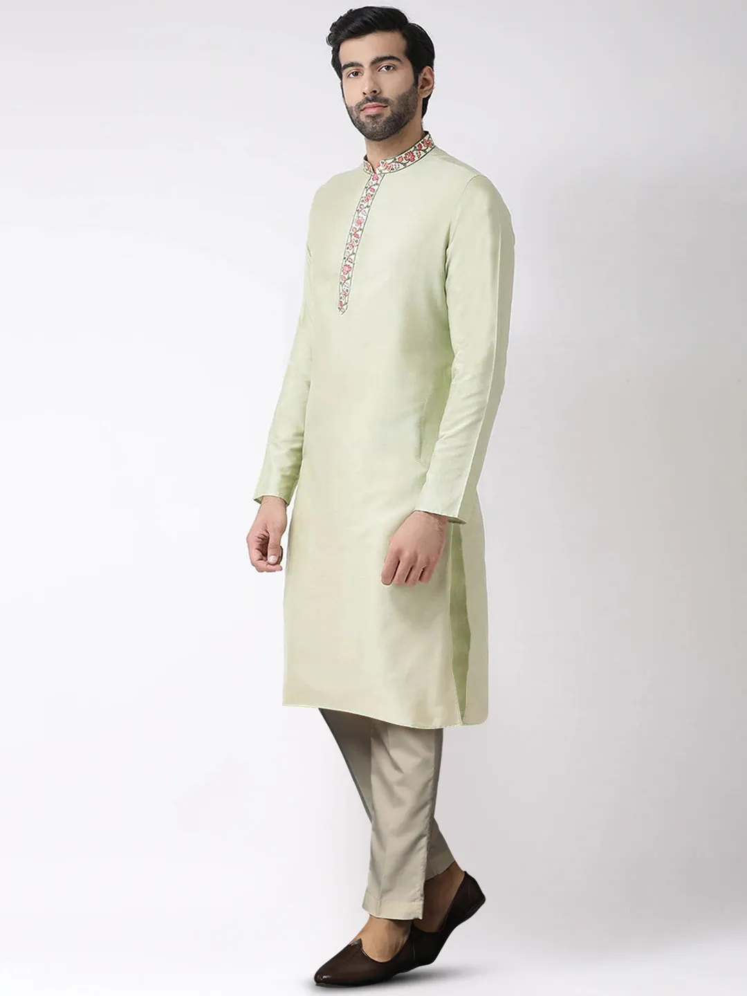 Men's Green Kurta Trousers Set