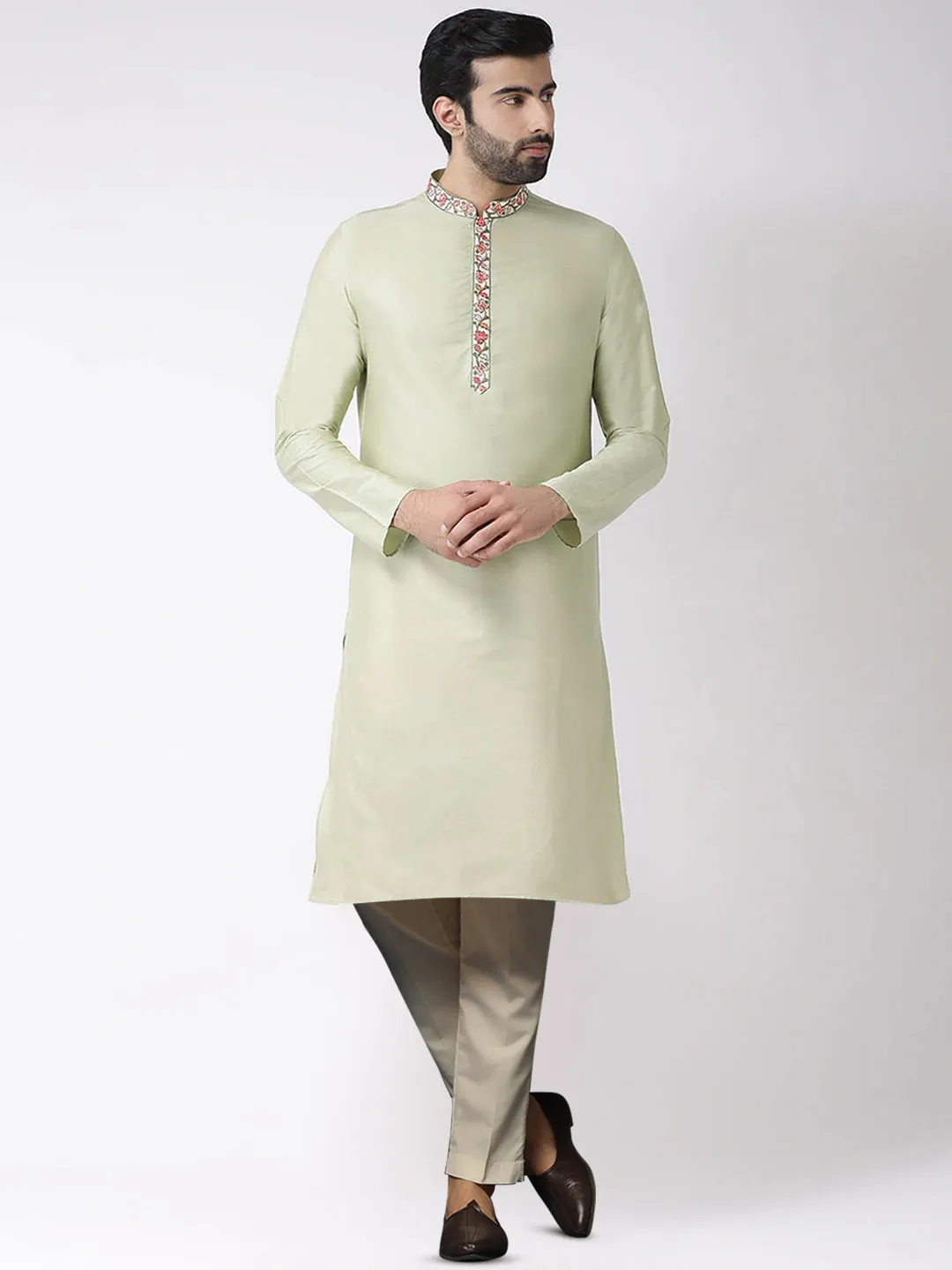 Men's Green Kurta Trousers Set