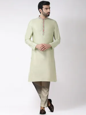 Men's Green Kurta Trousers Set