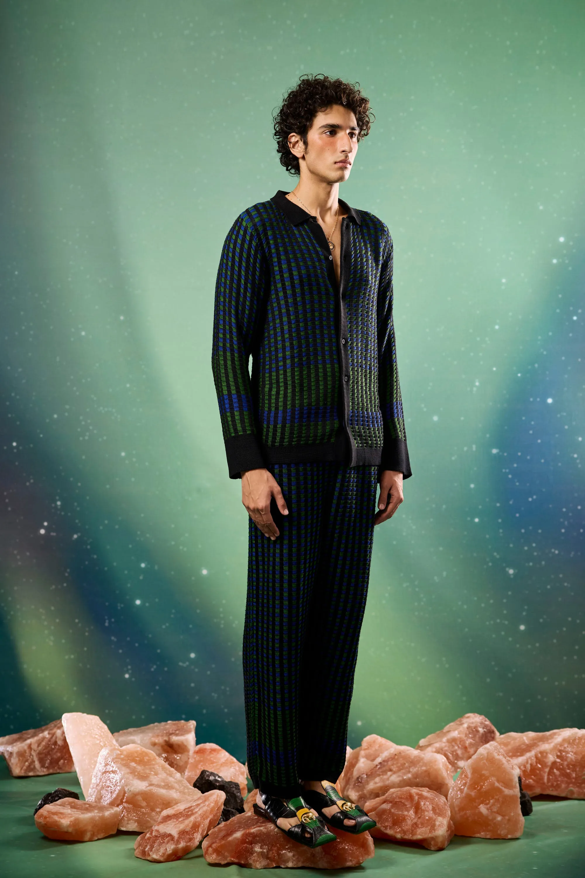 Midnight Mosaic Knitted Shirt