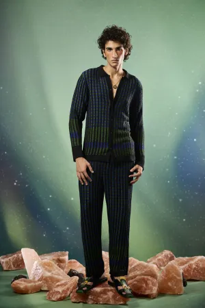 Midnight Mosaic Knitted Shirt