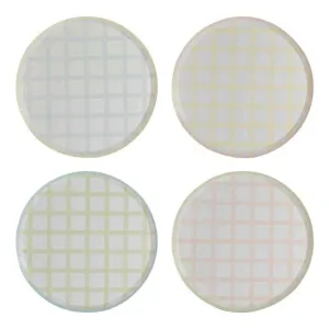 Pastel Gingham Eco Paper Plates - Pack of 8