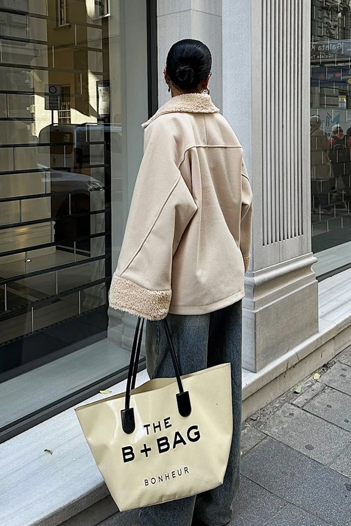 Plush Trim Cashmere Jacket