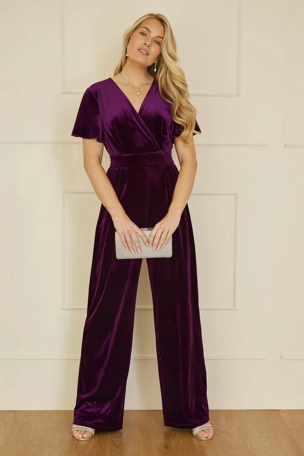 Purple Velvet Jumpsuit