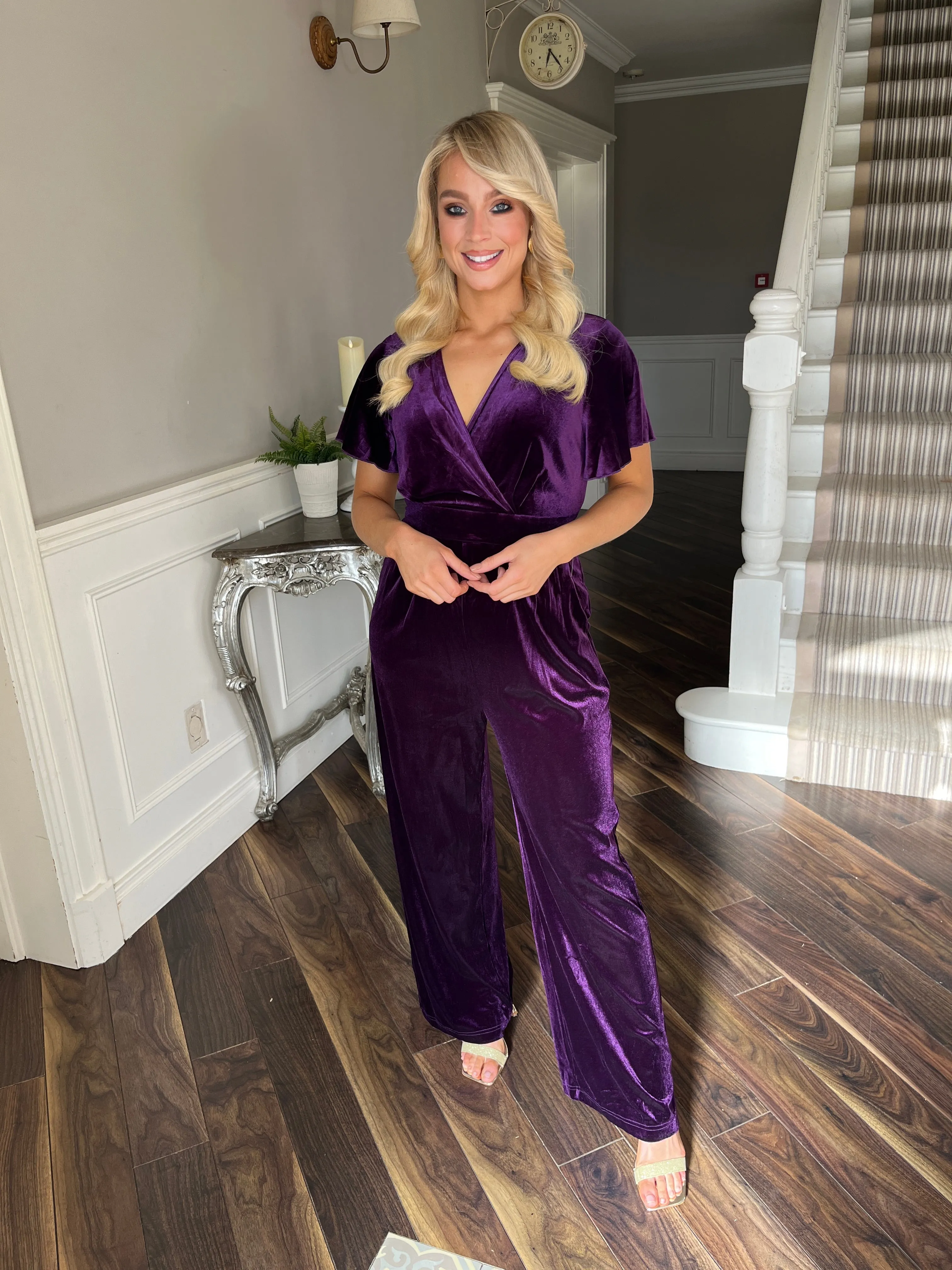 Purple Velvet Jumpsuit
