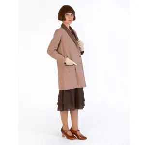 Shawl lapel cotton 1920s jacket featuring a 3-button single breasted front