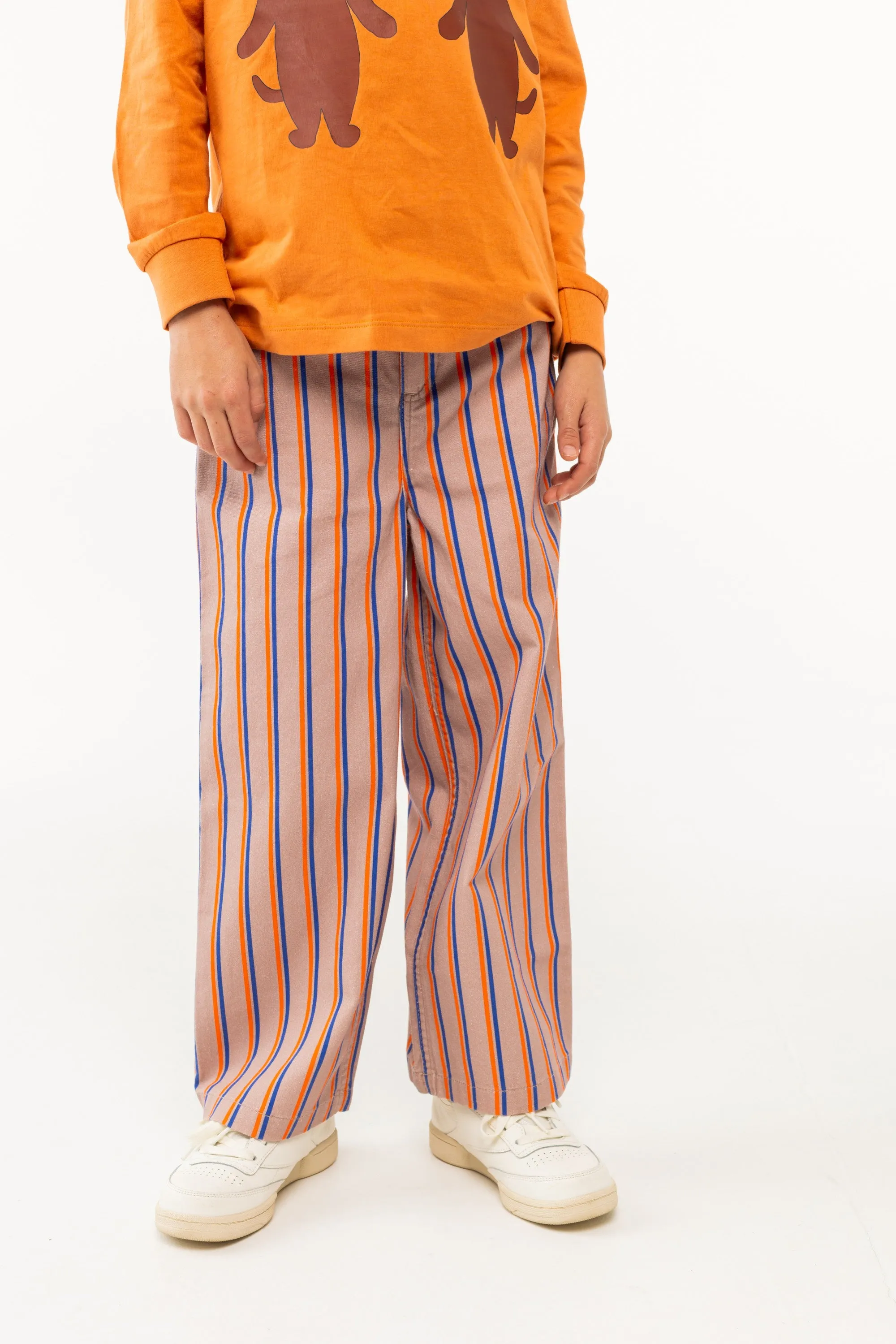 Striped Trousers in Taupe