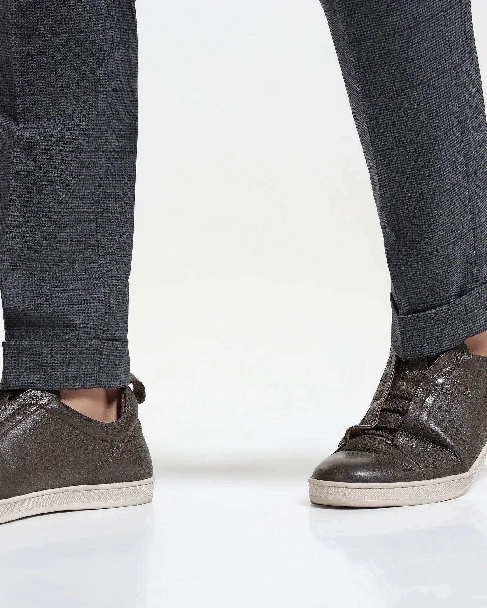 TechPro Super Slim Phoenix Formal Dark Grey Check Trouser - Legend