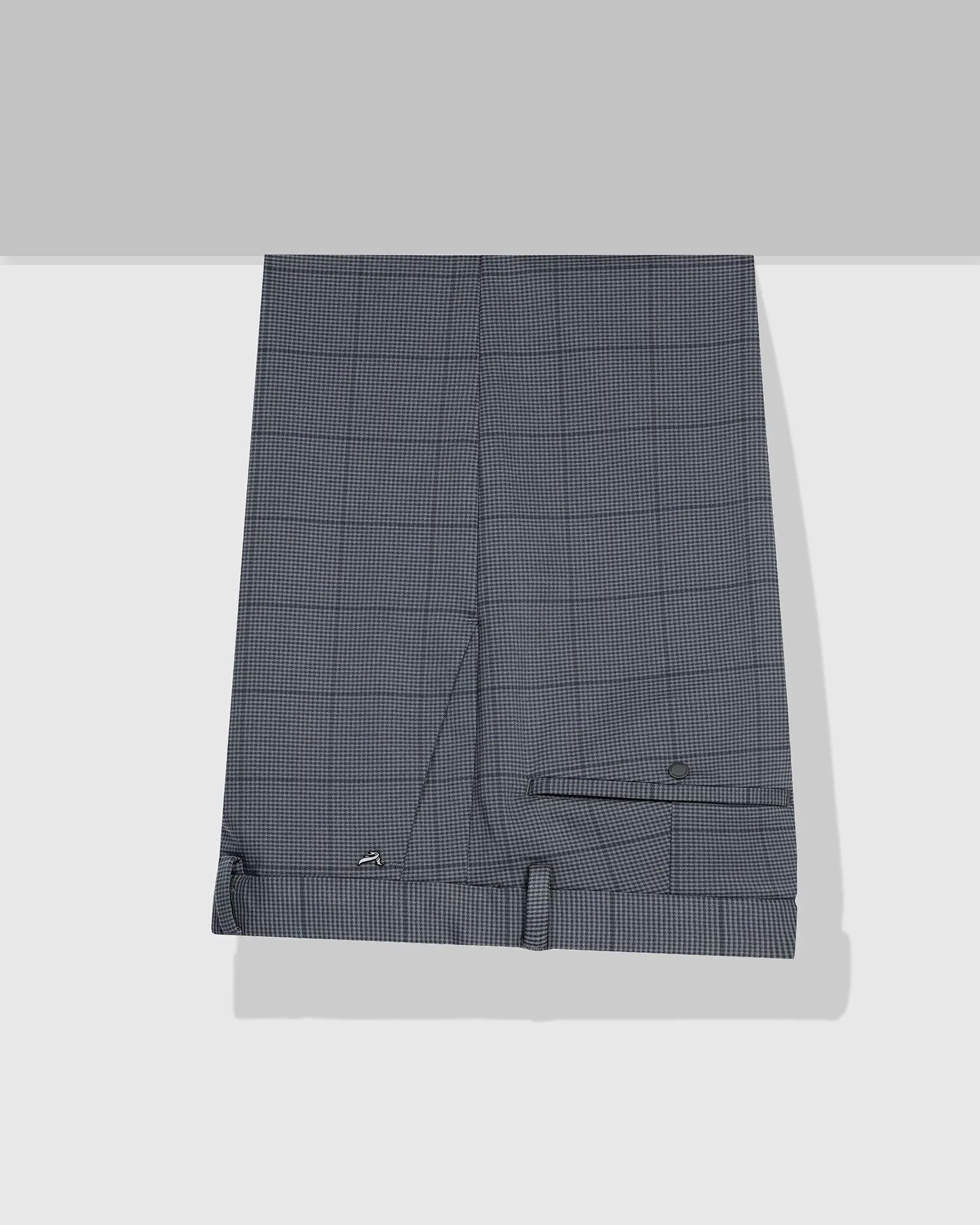 TechPro Super Slim Phoenix Formal Dark Grey Check Trouser - Legend