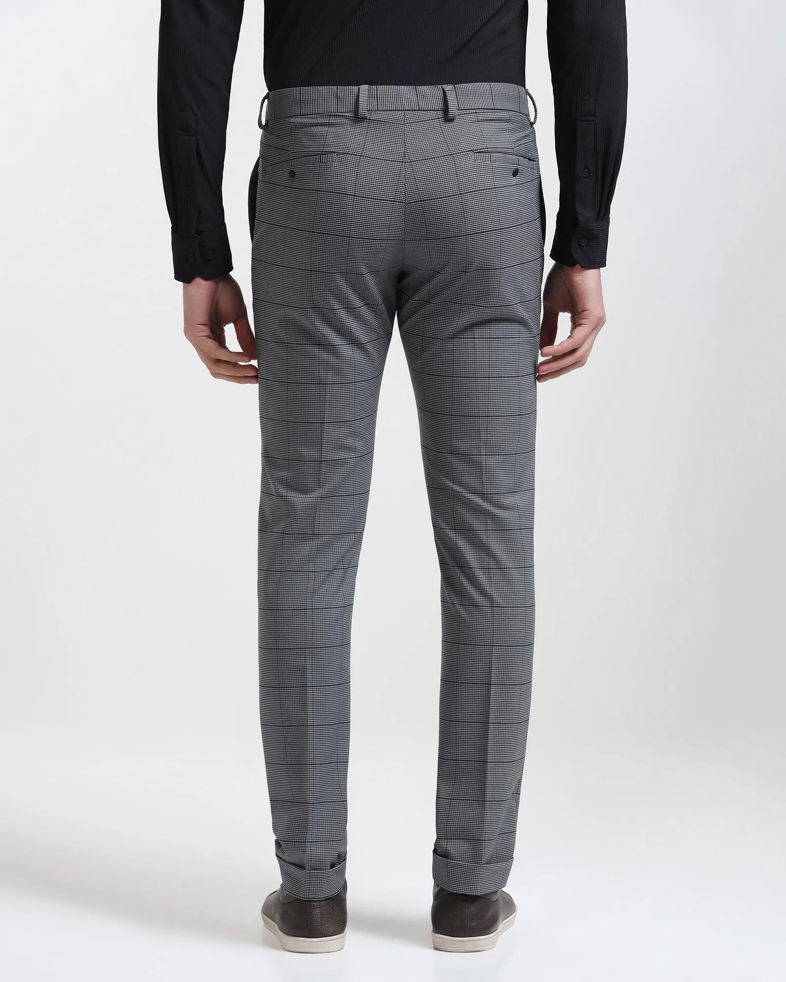 TechPro Super Slim Phoenix Formal Dark Grey Check Trouser - Legend