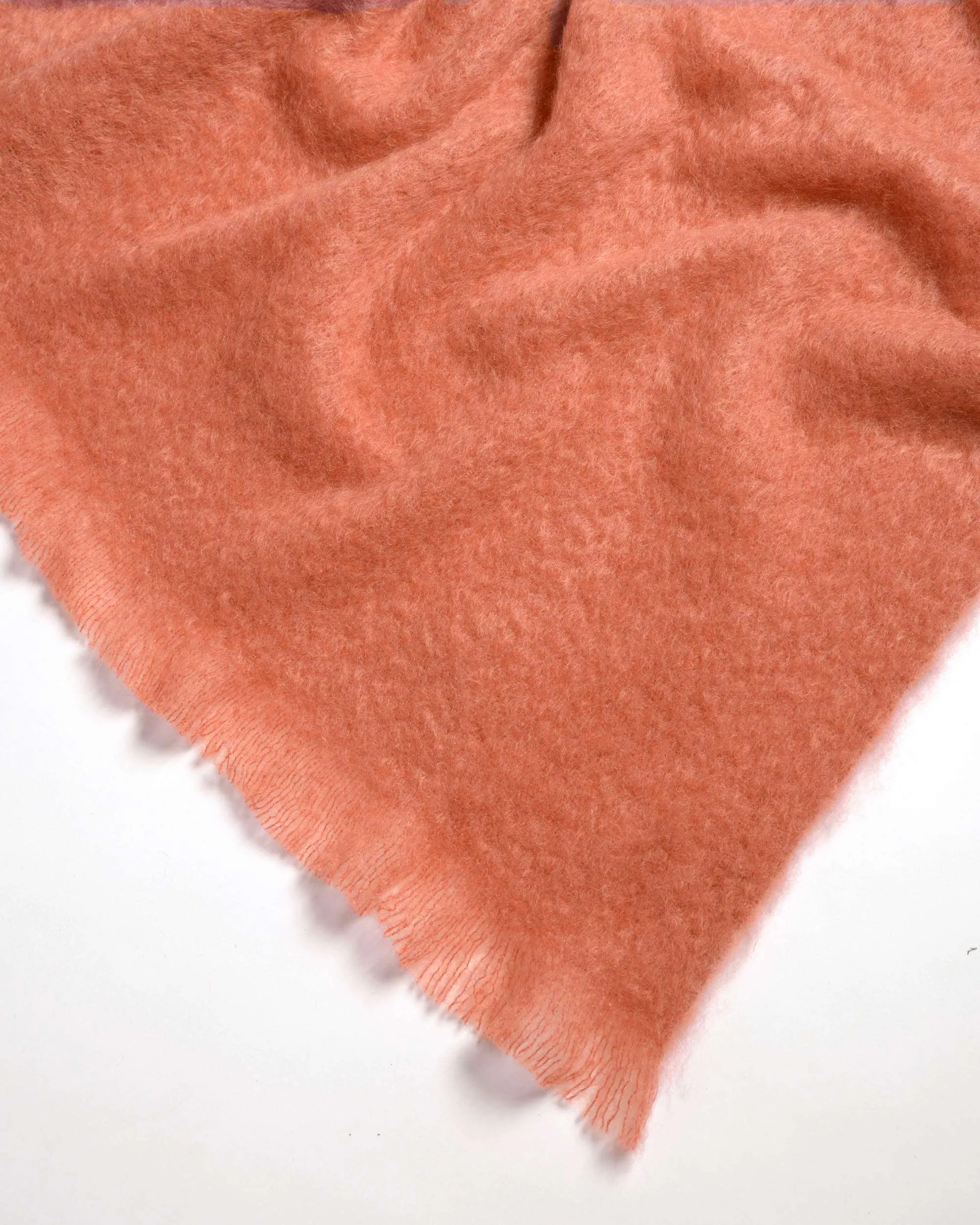 Terracotta Orange Mohair Throw Blanket