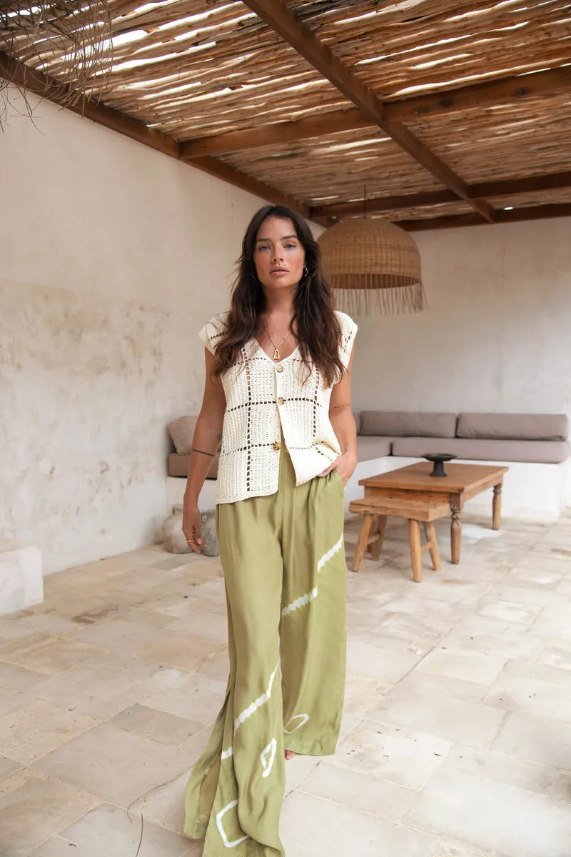 TRAVEL ON CROCHET TOP - CREAM