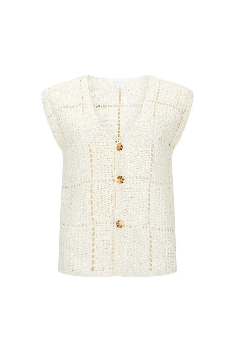 TRAVEL ON CROCHET TOP - CREAM
