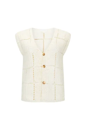 TRAVEL ON CROCHET TOP - CREAM