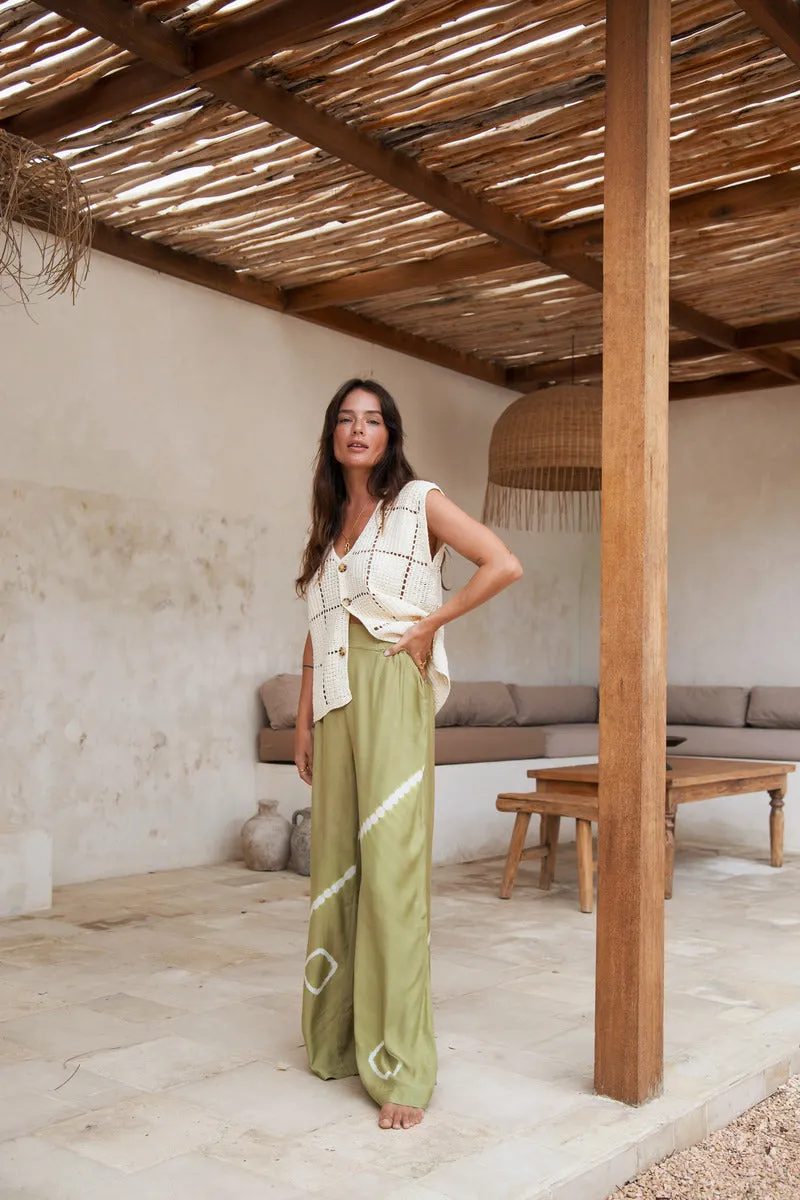 TRAVEL ON CROCHET TOP - CREAM
