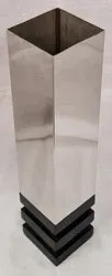 Vase - Mango Wood & Stainless Steel (8 x 8 x 37cm)