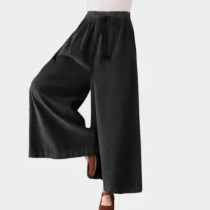 Womens High Waisted Wide Leg Corduroy Pants - Loose Fit, Plus Velvet Warm Trousers, Black, Red, Coffee
